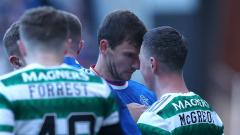 Borna Barisic and Callum McGregor go head to head in an Old Firm derby last season
